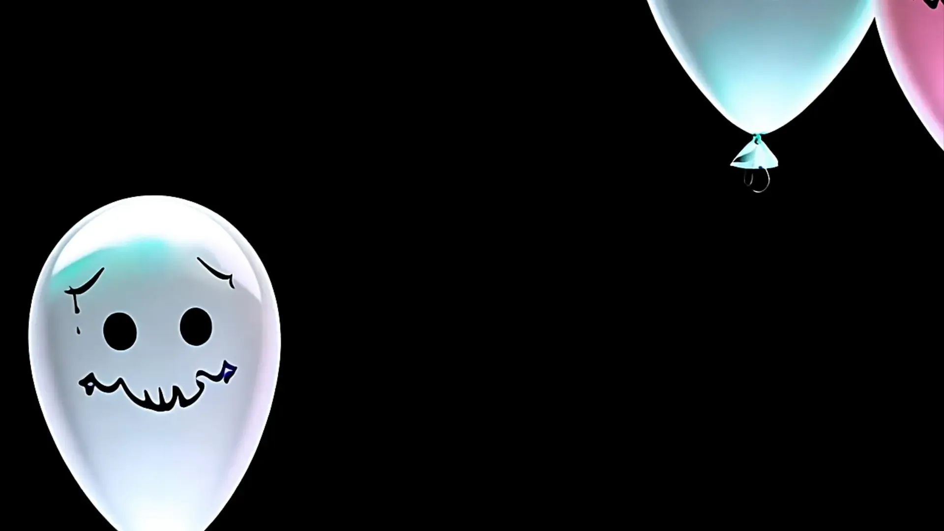 Floating Ghost Balloons Stock Video Background for Halloween-Themed Projects